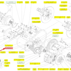 Oryginalna dźwignia zmiany biegów o numerze katalogowym 102265113, stosowana w kombajnach zbożowych marki Rostselmash schemat.