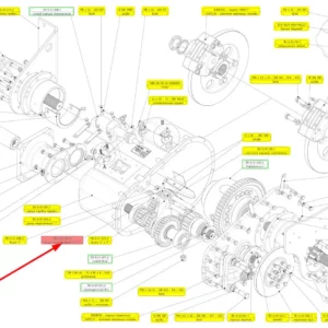 Oryginalna dźwignia zmiany biegów o numerze katalogowym 102265115, stosowana w kombajnach zbożowych marki Rostselmash schemat.