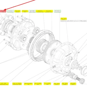 Oryginalny pierścień zwolnicy o numerze katalogowym 102265123, stosowany w kombajnach zbożowych marki Rostselmash schemat.