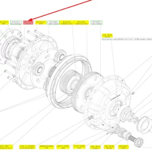 Oryginalne łożysko zwolnicy o numerze katalogowym 102265124, stosowane w kombajnach zbożowych marki Rostselmash schemat.