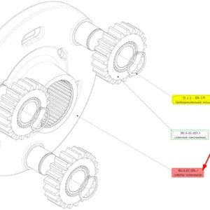Oryginalna tarcza montażu kół zębatych o numerze katalogowym 102265127, stosowana w kombajnach zbożowych marki Rostselmash schemat.