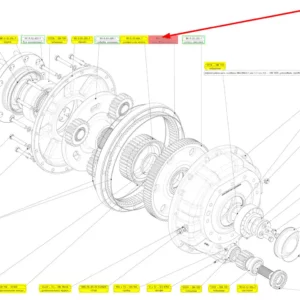 Oryginalny pierścień zębaty zwolnicy o numerze katalogowym 102265130, stosowany w kombajnach zbożowych marki Rostselmash schemat.