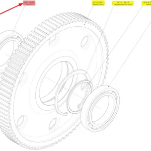Oryginalne łożysko kulkowe samonastawne o numerze katalogowym 102265132, stosowane w kombajnach zbożowych marki Rostselmash schemat.