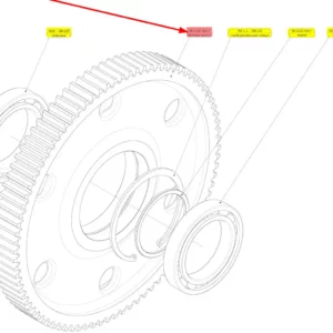 Oryginalne koło zębate zwolnicy o numerze katalogowym 102265133, stosowane w kombajnach zbożowych marki Rostselmash schemat.