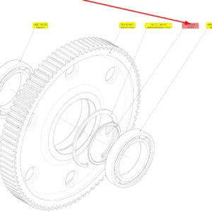 Oryginalny pierścień koła zębatego o numerze katalogowym 102265134, stosowany w kombajnach zbożowych marki Rostselmash schemat.