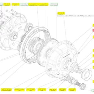 Oryginalny pierścień o numerze katalogowym 102265136, stosowany w kombajnach zbożowych marki Rostselmash schemat.