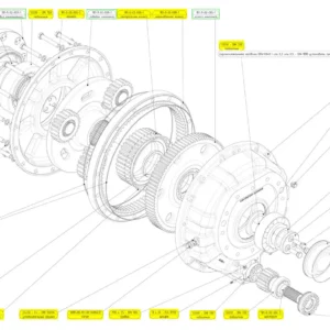 Oryginalna przekładka o numerze katalogowym 102265137, stosowana w kombajnach zbożowych marki Rostselmash schemat.
