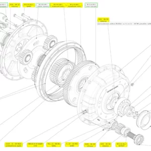 Oryginalna pokrywa zwolnicy o numerze katalogowym 102265138, stosowana w kombajnach zbożowych marki Rostselmash schemat.