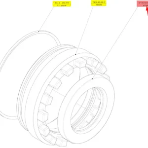 Oryginalne uszczelnienie 45 x 72 x 8 o numerze katalogowym 102265144, stosowane w kombajnach zbożowych marki Rostselmash schemat.