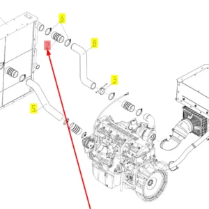 Oryginalny przewód gumowy łączący o numerze katalogowym 102265173, stosowany w kombajnach zbożowych marki Rostselmash schemat.
