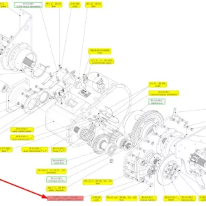 Oryginalny zestaw klocków hamulcowych o numerze katalogowym 102265811, stosowany w kombajnach zbożowych marki Rostselmash schemat.