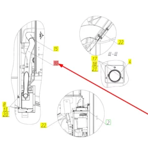Oryginalny przewód nagrzewnicy o numerze katalogowym 102270743, stosowany w kombajnach zbożowych marki Rostselmash schemat.