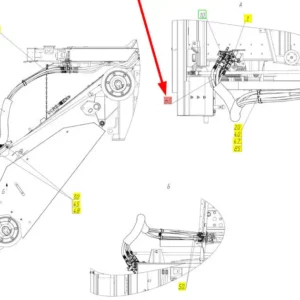 Oryginalny wąż hydrauliczny o numerze katalogowym 102277489, stosowany w kombajanch zbożowych marki Rostselmash- schemat.