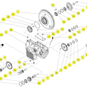 Oryginalne wał wejściowy koła pasowego o numerze katalogowym 102278002, stosowany w kombajnach zbożowych marki Rostselmsh. schemat
