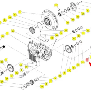 Oryginalny pierścień uszczelniający o numerze katalogowym 102278020, stosowany w kombajnach zbożowych marki Rostselmash. schemat