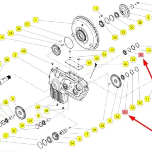Oryginalny zestaw uszczelek o numerze katalogowym 102278022, stosowany w kombajnach zbożowych marki Rostselmash. schemat
