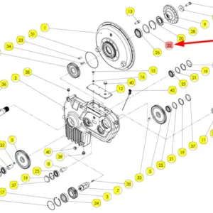 Oryginalny zestaw uszczelek reduktora o numerze katalogowym 102278026, stosowany w kombajnach zbożowych marki Rostselmash. schemat