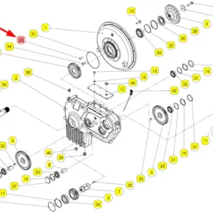 Oryginalny kołek cylindryczny o numerze katalogowym 102278028, stosowany w kombajnach zbożowych marki Rostselmash. schemat