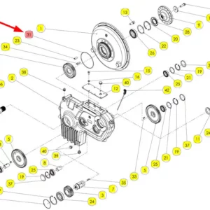 Oryginalny pierścień uszczelniający skrzyni biegów o numerze katalogowym 102278052, stosowany w kombajnach zbożowych marki Rostselmash. schemat