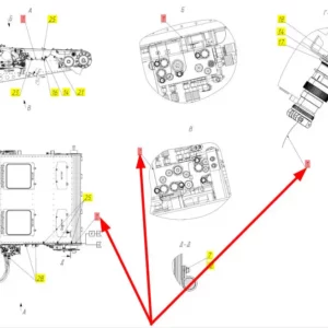 Oryginalna wiązka podajnika pochyłego o numerze katalogowym 102294008, stosowana w kombajnach zbożowych marki Rostselmash schemat.