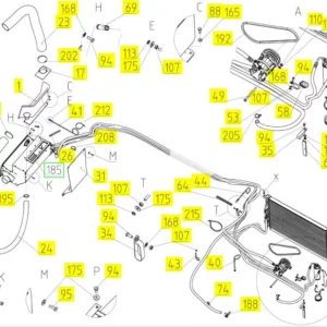 Oryginalny przewód nagrzewnicy o numerze katalogowym 102294041, stosowany w kombajnach zbożowych marki Rostselmash schemat
