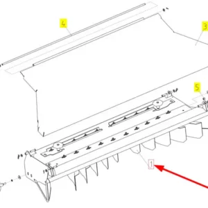 Oryginalna kierownica rozrzutnika słomy o numerze katalogowym 102294826, stosowana w kombajnach zbożowych marki Rostselmash schemat.