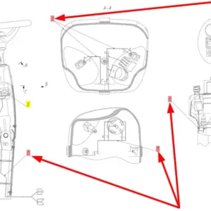 Oryginalna wiązka przewodów kolumny kierownicy o numerze katalogowym 102297630, stosowana w kombajnach zbożowych marki Rostselmash schemat.