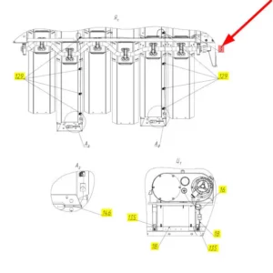 Oryginalna wiązka elektryczna czujnika o numerze katalogowym 102300452, stosowana w kombajnach zbożowych marki Rostselmash schemat.