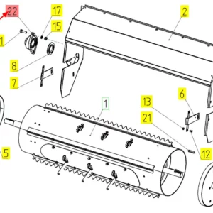 Oryginalne łożysko z obudową o numerze katalogowym 102308111, stosowane w kombajnach zbożowych marki Rostselmash schemat.
