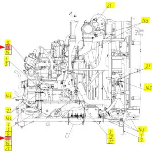 Oryginalny przewód bezpieczników o numerze katalogowym 102317534, stosowany w kombajnach zbożowych marki Rostselmash- schemat.