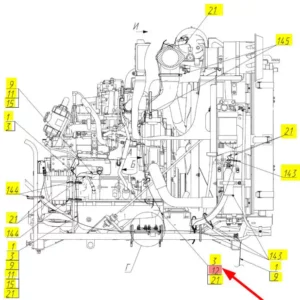 Oryginalny przewód generatora o numerze katalogowym 102317535, stosowany w kombajnach zbożowych marki Rostselmash- schemat.