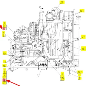 Oryginalny przewód bezpieczników o numerze katalogowym 102317536, stosowany w kombajnach zbożowych marki Rostselmash- schemat.