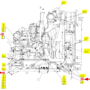Oryginalny przewód masy o numerze katalogowym 102319381, stosowany w kombajnach zbożowych marki Rostselmash- schemat.