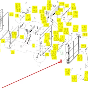 Oryginalna chłodnica o numerze katalogowym 102320315, stosowana w kombajnach zbożowych marki Rostselmash schemat.