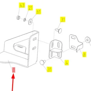 Oryginalny wspornik mocujący o numerze katalogowym 102324507,stosowany w kombajnach zbożowych marki Rostselmash- schemat.