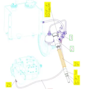 Oryginalny przewód hydrauliczny o numerze katalogowym 102330386, stosowany w kombajnach zbożowych marki Rostselmash- schemat.
