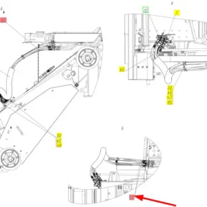 Oryginalne węże hydrauliczne do silnika o numerze katalogowym 102361348, stosowane w kombajnach zbożowych marki Rostselmash- schemat.