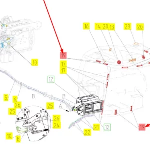 Oryginalna kratka nawiewu o numerze katalogowym 102361560, stosowana w kombajnach zbożowych marki Rostselmash schemat.