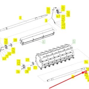Oryginalny przewód smarowania wałka o numerze katalogowym 102365849, stosowany w kombajnach zbożowych marki Rostselmash schemat.