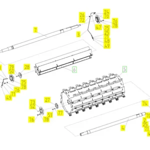 Oryginalny przewód smarowania bębna młócącego o numerze katalogowym 102365853, stosowany w kombajnach zbożowych marki Rostselmash schemat.