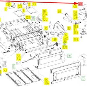 Oryginalna tuleja mocowania ramy adaptacyjnej o numerze katalogowym 102369710, stosowana w kombajnach zbożowych marki Rostselmash schemat