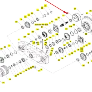 Oryginalne sprzęgło przekładni o numerze katalogowym 102370180, stosowane w kombajnach zbożowych marki Rostselmash schemat.