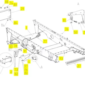 Oryginalny wspornik ramy mocowania sit o numerze katalogowym 102373509, stosowany w kombajnach zbożowych marki Rostselmash.