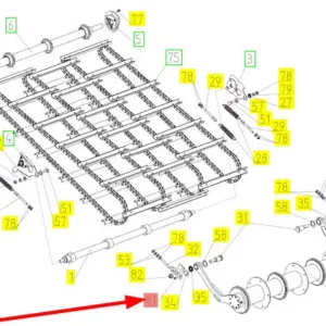 Oryginalna śruba M8 x 16 o numerze katalogowym 102389724, stosowana w kombajnach zbożowych marki Rostselmash schemat.