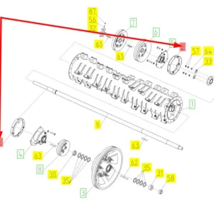 Oryginalny element mocujący o numerze katalogowym 102394979, stosowany w kombajnach zbożowych marki Rostselmash schemat.