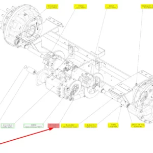 Oryginalny siłownik "Knott" o numerze katalogowym 102397132, stosowany w kombajnach zbożowych marki Rostselmash schemat.