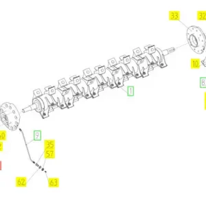 Oryginalny sworzeń mocujący o numerze katalogowym 102397183, stosowany w kombajnach zbożowych marki Rostselmash schemat.