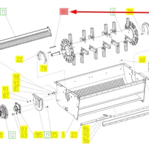 Oryginalny klin o wymiarze 12 x 8 x 110 i numerze katalogowym 102401711, stosowany w kombajnach zbożowych marki Rostselmash schemat