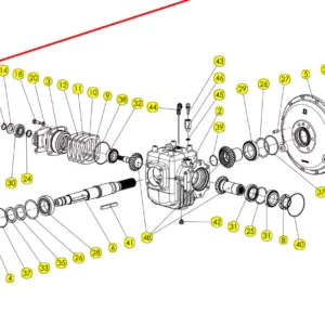 Oryginalny pierścień segera zewnętrzny o numerze katalogowym 102404804, stosowany w kombajnach zbożowych marki Rostselmash schemat.