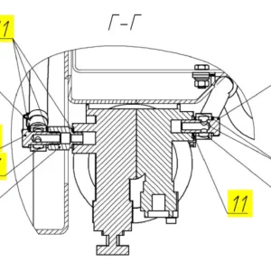 Oryginalne mocowanie o numerze katalogowym 102413564, stosowane w kombajnach zbożowych marki Rostselmash- schemat.